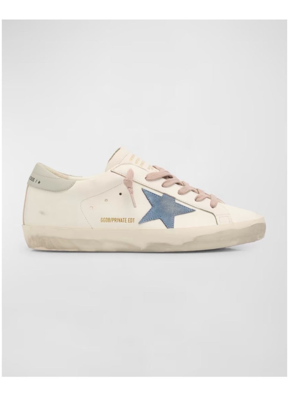 Nmx Superstar Mixed Leather Sneakers with Blue Star Size 8